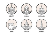 Icons of 30 European cities, a Work Illustration by TheMountBirdStudio (Thumbnail 4 of 9)
