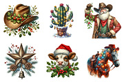 Christmas western clipart bundle, an Illustration by SinaCreation (Thumbnail 3 of 7)