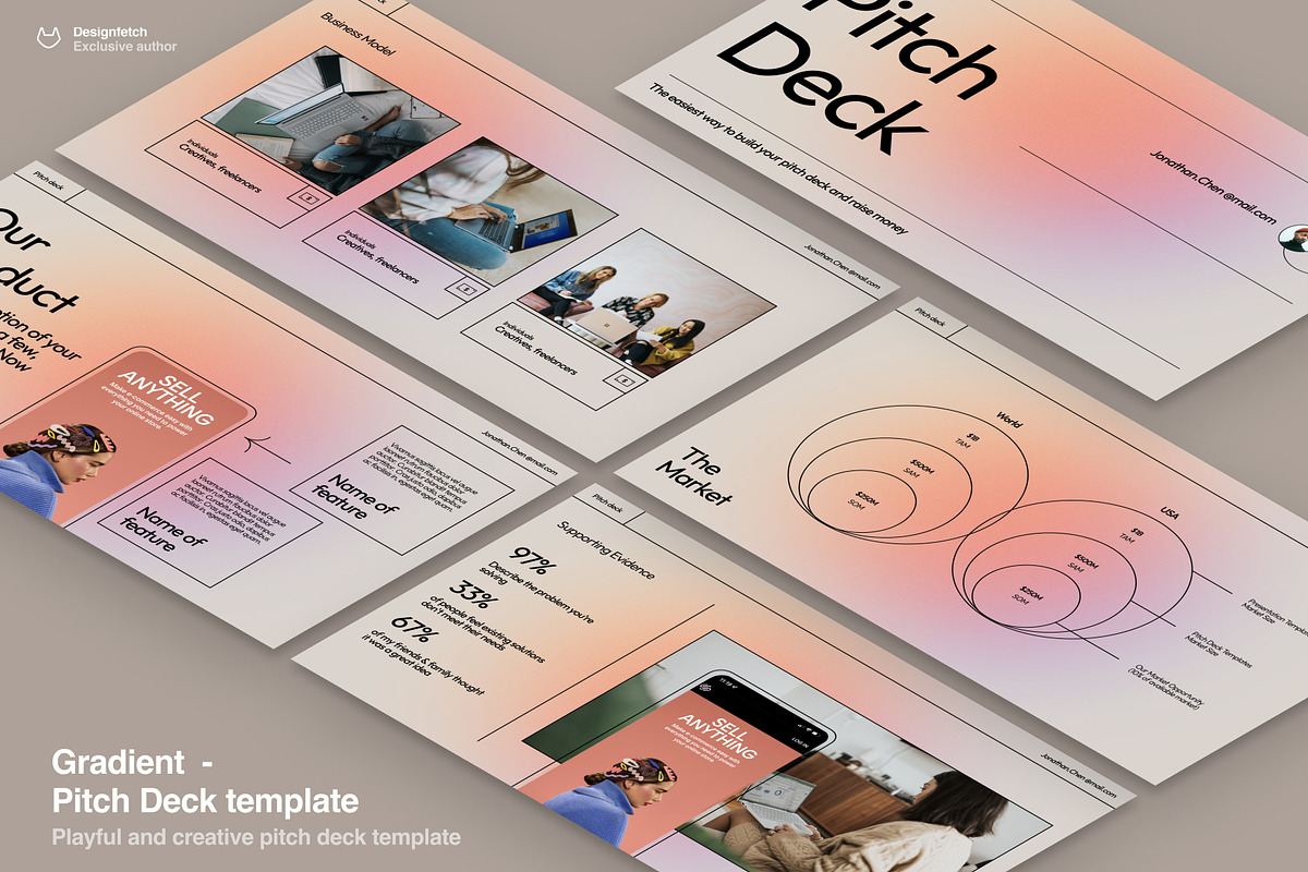 Pitch Deck - Gradient, a Presentation Template by Oday Noon (Photo 1 of 10)