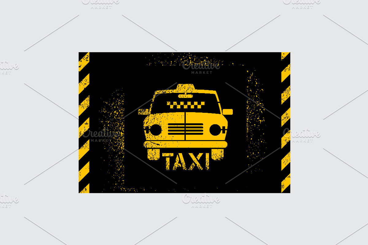 Taxi retro grunge vector poster set., a Transportation Illustration by PoPaShop (Photo 4 of 15)