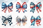 4th of July Bow Clipart Bundle, a Graphic by designcity5 (Thumbnail 3 of 5)