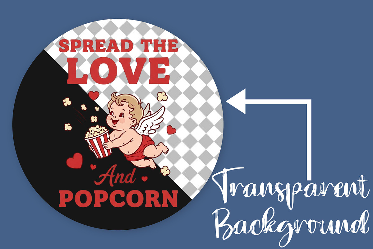 Valentine's Day Png Cupid Popcorn, an Illustration by Canvas Craft (Photo 2 of 7)