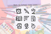 Back to School line icons, an Outline Icon by Lyolya Profitrolya (Thumbnail 1 of 3)