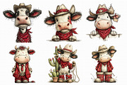 Funny western cows Clipart, an Illustration by Libby Wishes (Thumbnail 4 of 7)