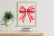Red Coquette Christmas Bow Clipart, an Illustration by Libby Wishes (Thumbnail 6 of 7)