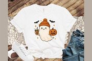 Cute Ghost Coffee Pumpkin Halloween, an Illustration by Sublimation Artist (Thumbnail 6 of 9)