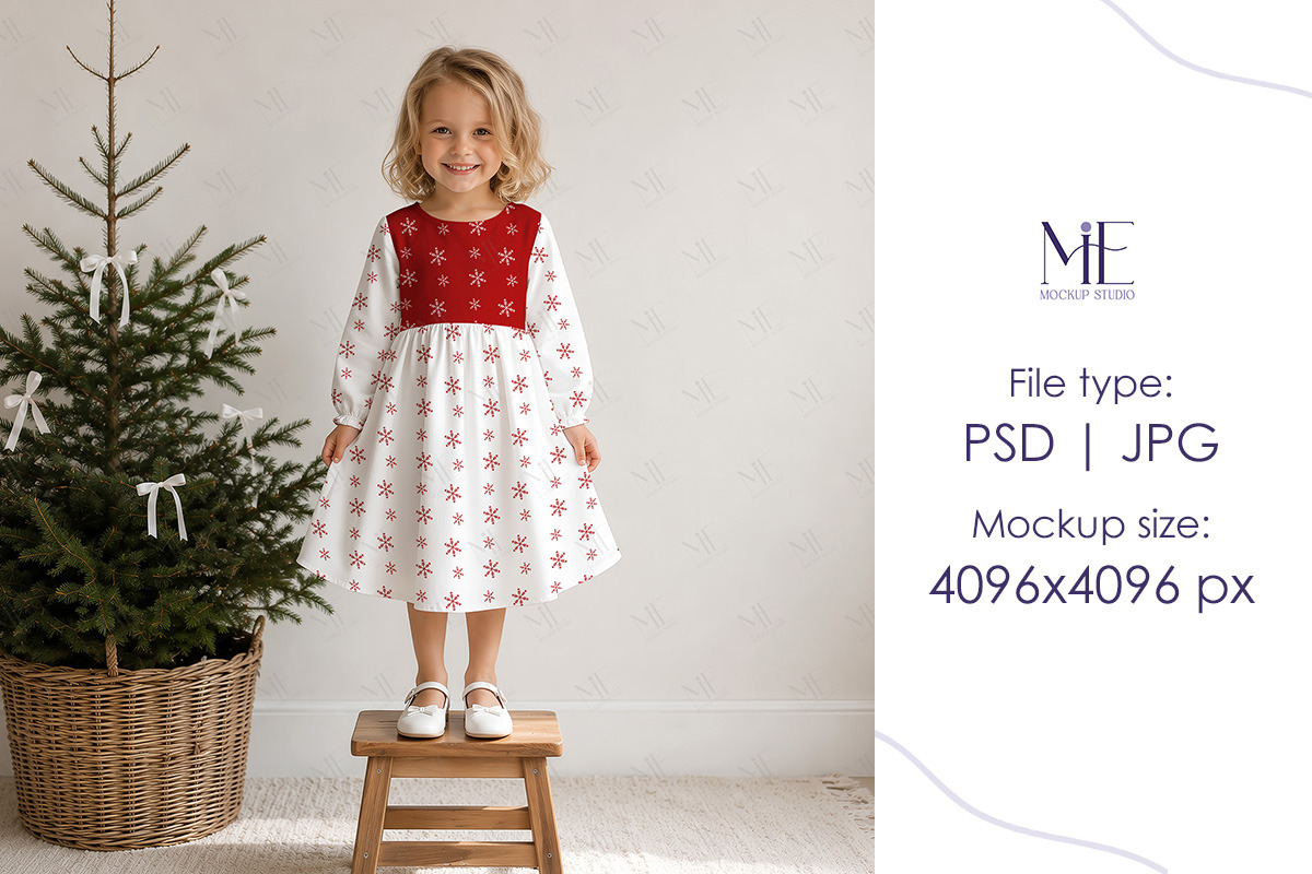 Christmas Dress Mockup Clothing PSD, a Shirt Mockup by Mie Mockup Studio (Photo 6 of 6)