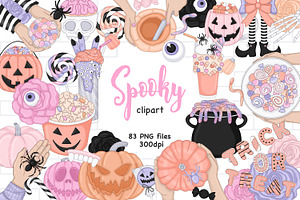 Spooky Clipart, an Illustration by GlamArtZhanna