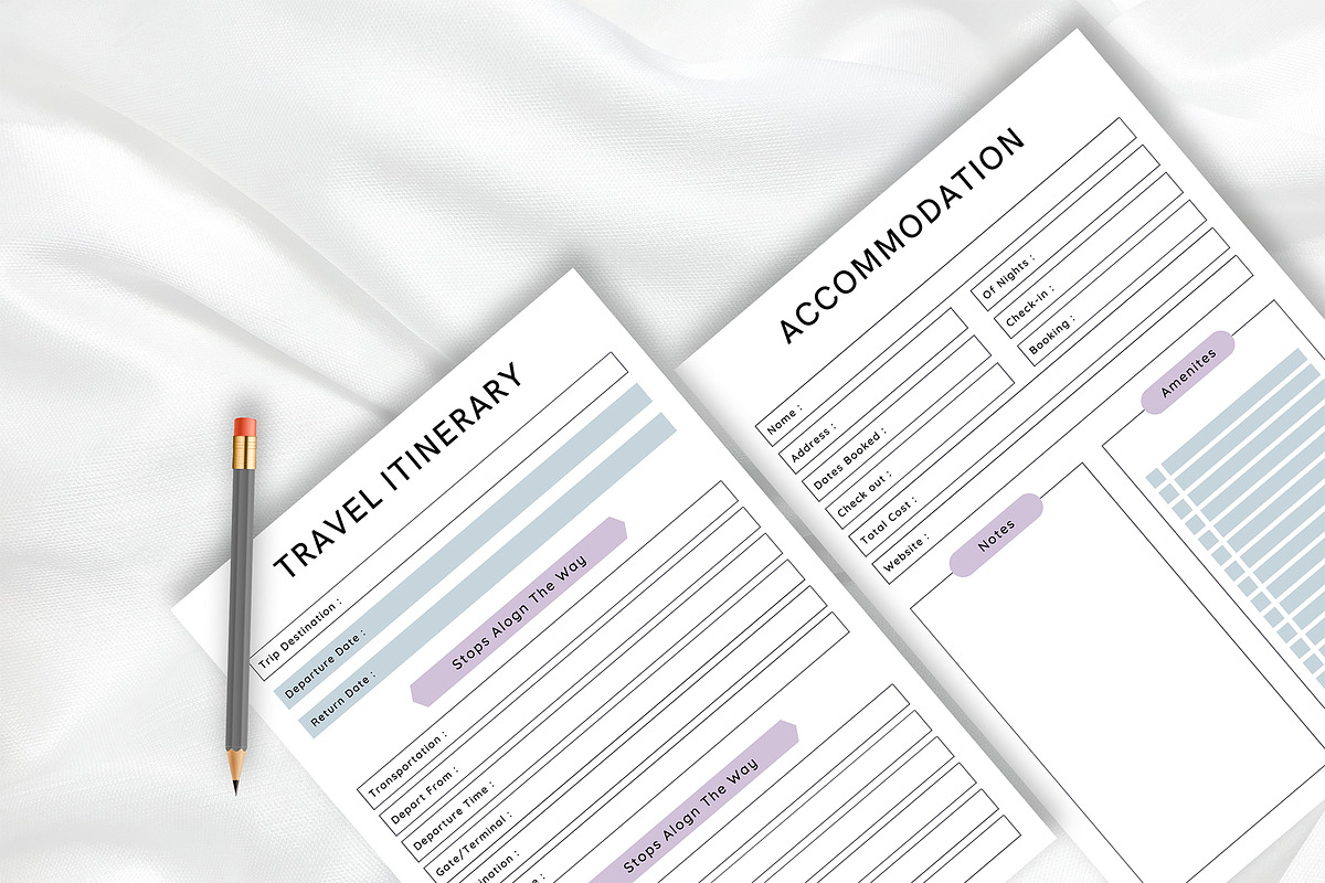 Canva Editable Travel Planner Bundle, a Stationery Template by Design Zone
