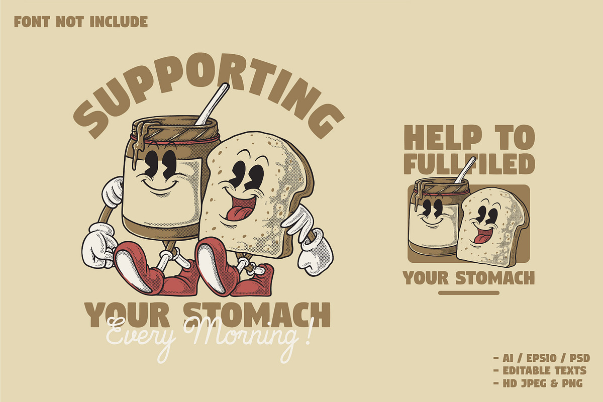 retro bread and chocolate jam, a Branding & Logo Template by Judsart