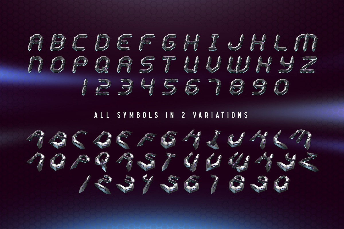 Cyber 3d lettering set, an Object Graphic by Gleb Guralnyk