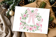 Watercolor Pink Christmas Clipart, a Seasonal Illustration by Canvas Craft (Thumbnail 10 of 10)