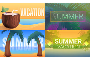 Sunny Tropical Resort Banner Set