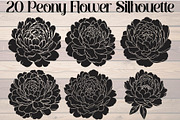Peony Flower Silhouette, an Object Graphic by Designer_Momina (Thumbnail 1 of 18)