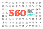 560 Modern Line icons Pack, an Outline Icon by Illustrato (Thumbnail 1 of 4)