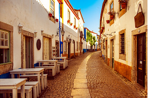 View of Obidos streets, Leiria, an Architecture Photo by Nature and travel