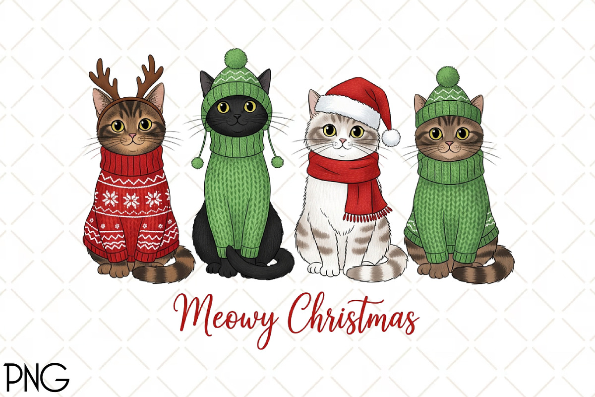 Meowy Christmas Png, Christmas Cat, an Icon by Black Bird Studio (Photo 1 of 4)