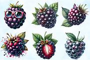 Watercolor Blackberry Clipart, an Illustration by Craft Nest (Thumbnail 3 of 6)