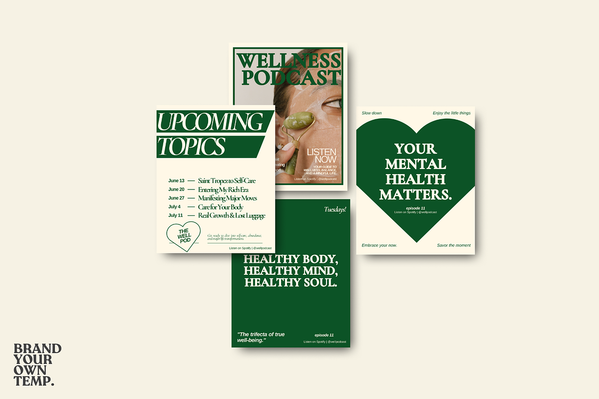 Podcast Canva Templates, a Social Media Template by BYOTstudios (Photo 4 of 11)