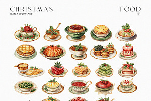 Watercolor Festive Christmas Set