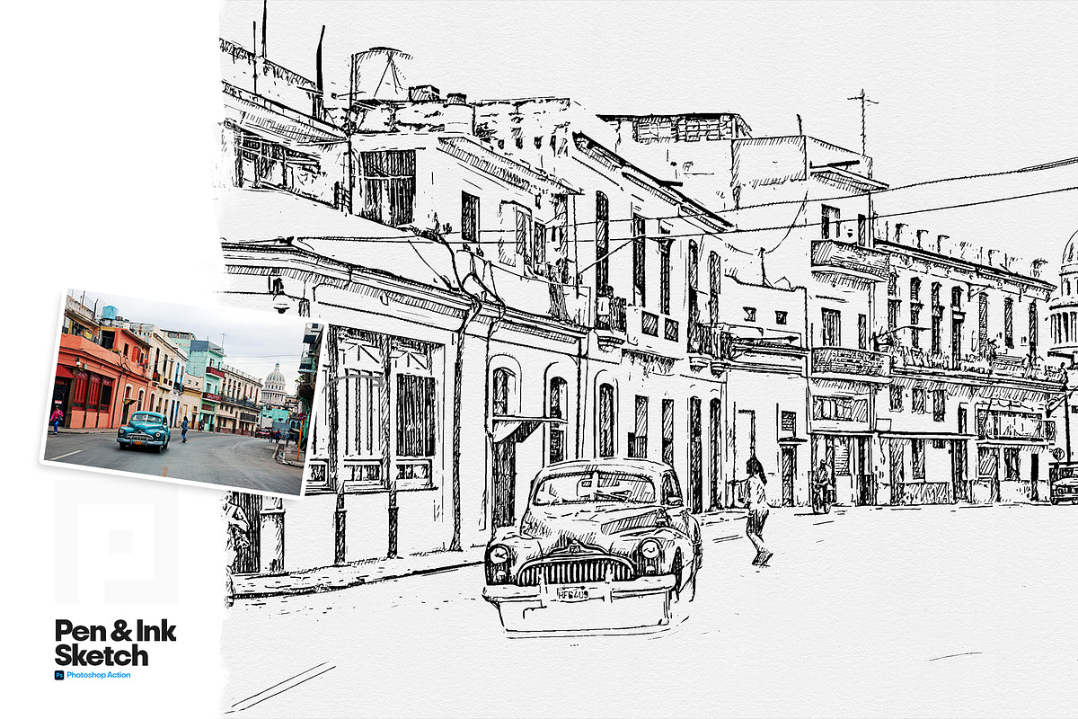 Pen and Ink Sketch Photoshop Action, an Action Add-On by Shovajit (Photo 13 of 17)