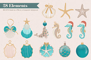 Coastal Christmas Beach Clipart, an Illustration by The Audacious Brush (Thumbnail 2 of 13)
