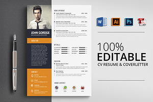 Clean Job CV Resume Word Template