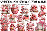 Whimsical Pink Spring Clipart Bundle, an Illustration by Designworld (Thumbnail 1 of 7)