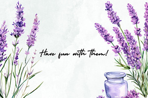 Southern Lavender Watercolor Clipart