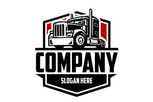 18 Wheeler Trucking Company Logo