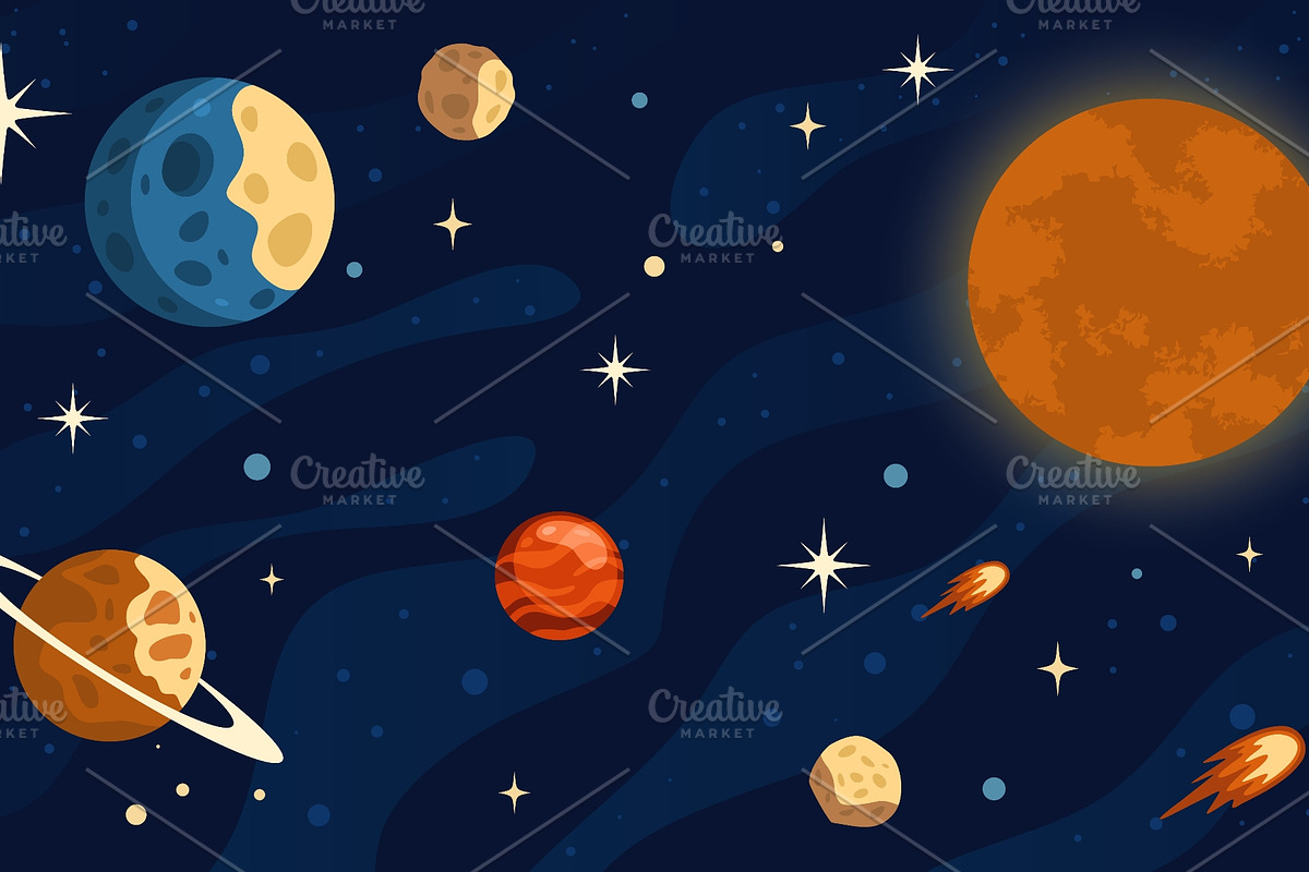 Outer space cartoon background, an Object Graphic by Stock-Smart-Start (Photo 2 of 3)