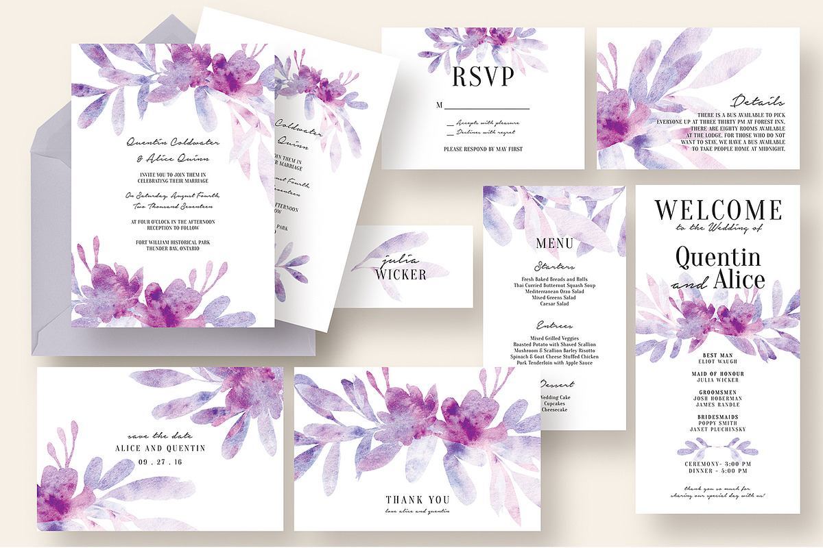 Dreamy Floral & Leaves Wedding Suite, an Invitation Template by Knotted Design (Photo 1 of 5)