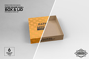 Small Square Paper Box&Lid Mockup, a Cups & Container Mockup by INCDesign (Thumbnail 2 of 10)