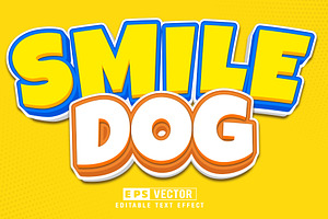 Vector Smile Dog 3d Editable Text