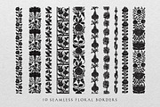 Wild flowers - botanical linocut, an Object Graphic by DariSmartArt (Thumbnail 10 of 13)