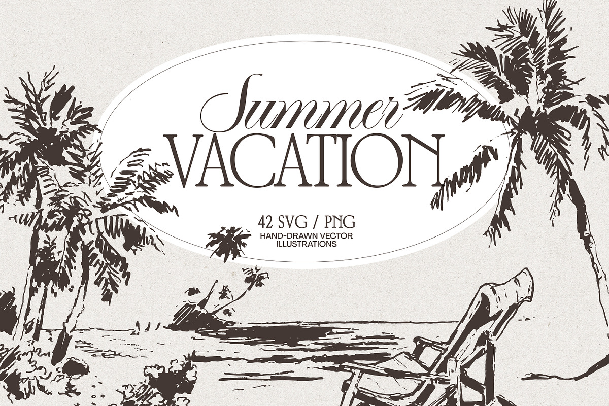 Summer Vacation Beach Collection, a Seasonal Illustration by TheMountBirdStudio (Photo 1 of 21)