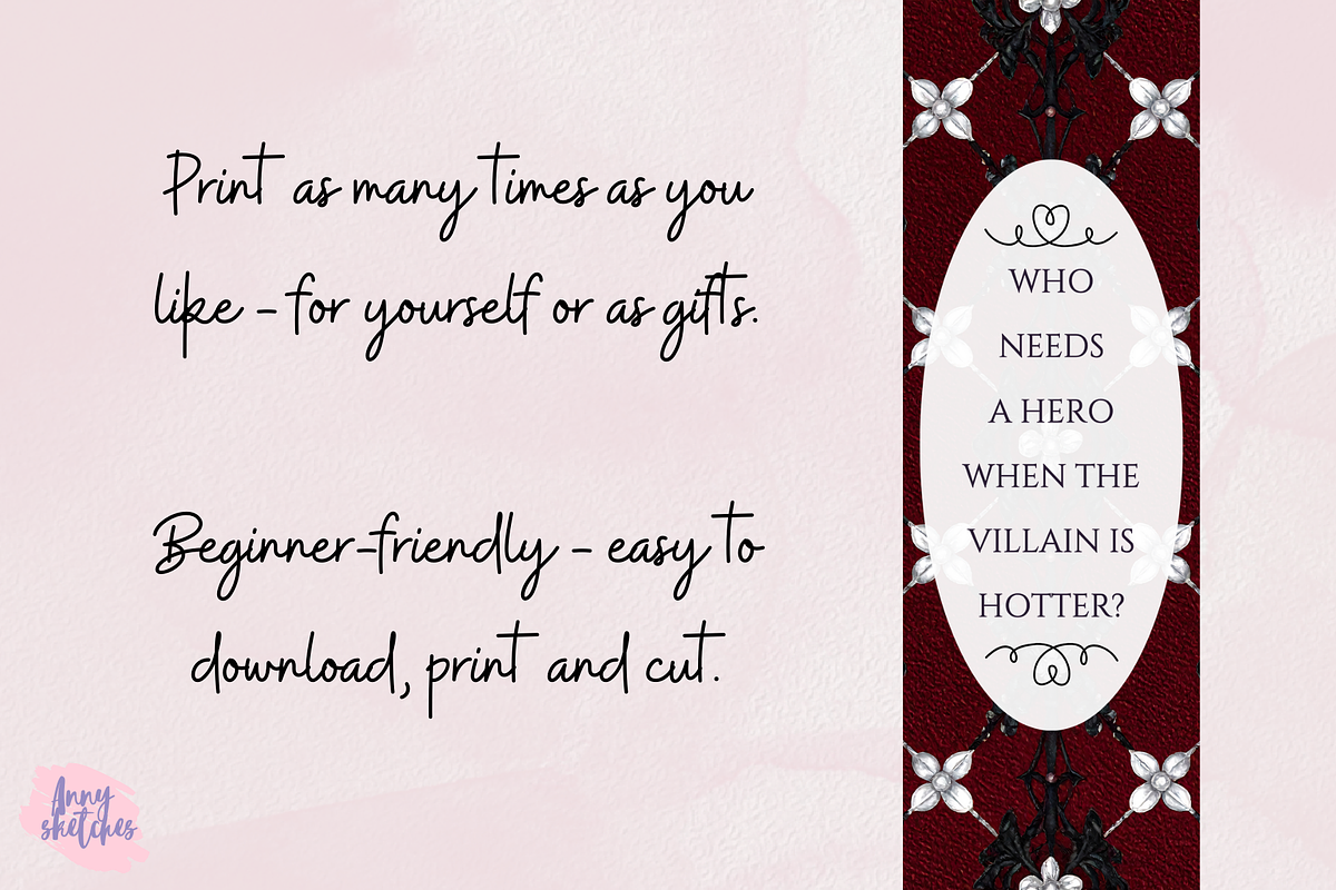 Cute Romantasy Printable Bookmarks, an Object Graphic by Anna Design Studio (Photo 7 of 9)