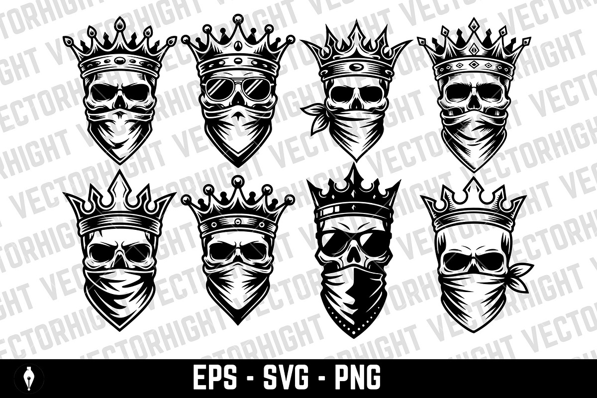 Human skull wearing a royal crown, a Person Illustration by Vectorhight (Photo 1 of 4)