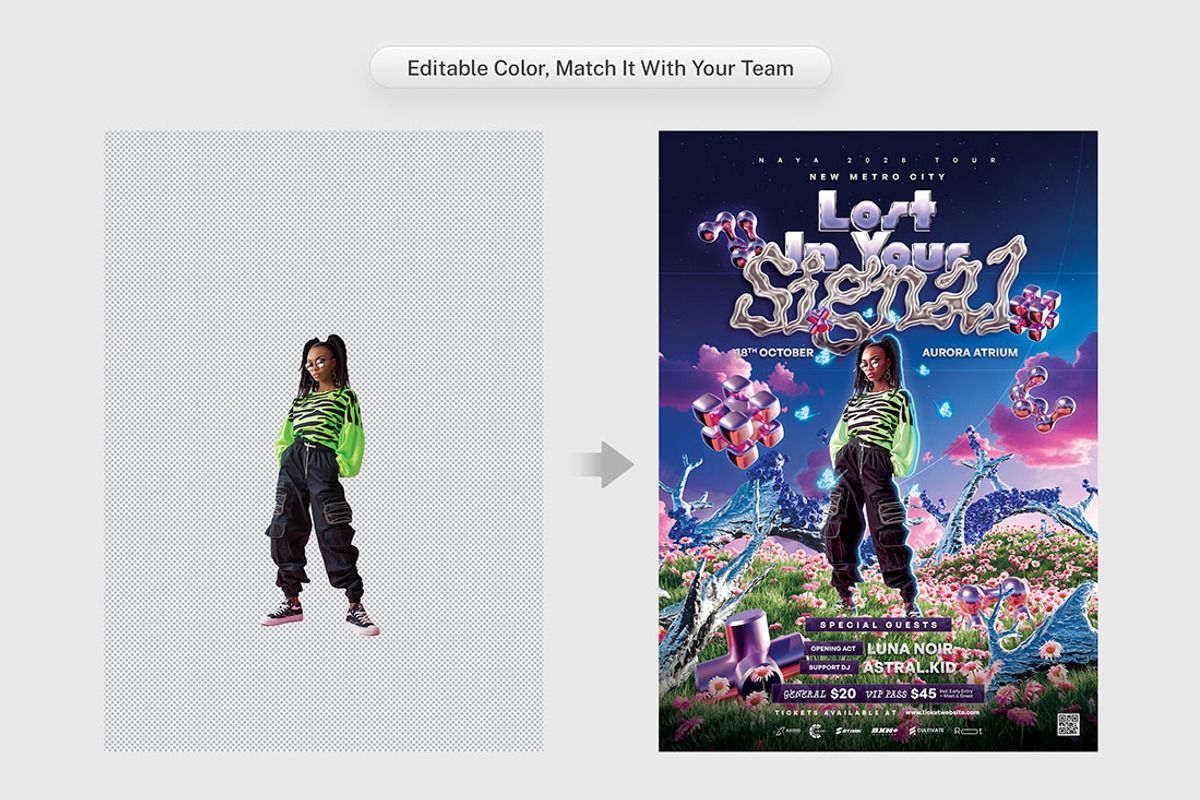 Y3K Concert Tour Poster PSD Template preview 2