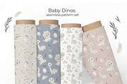 Baby Dinos seamless patterns set, a Pattern Graphic by tetiartline (Thumbnail 1 of 8)