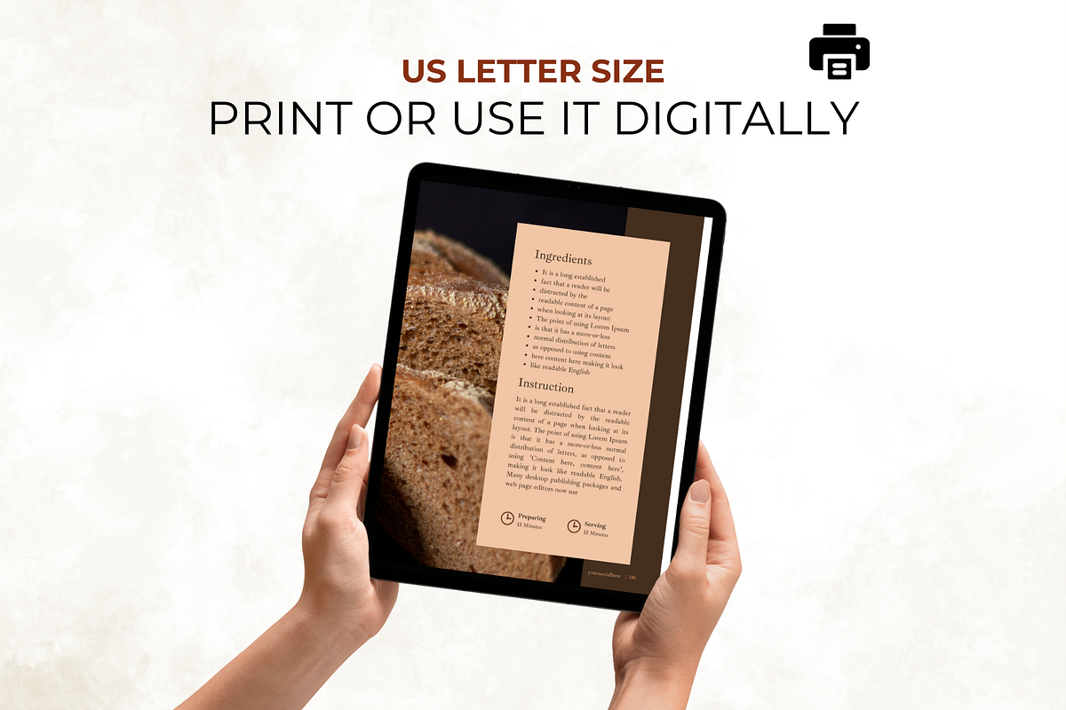 Aesthetic Recipe Cards Template, a Magazine Template by Digital By Nikoleta (Photo 8 of 11)