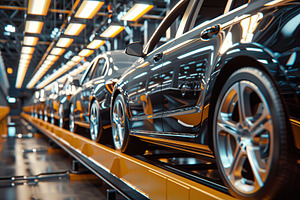 Line production of new cars in modern factory, an Industrial Photo by AlyaAnd