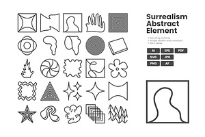 Surrealism Abstract Elements, an Outline Icon by erifqizeicon