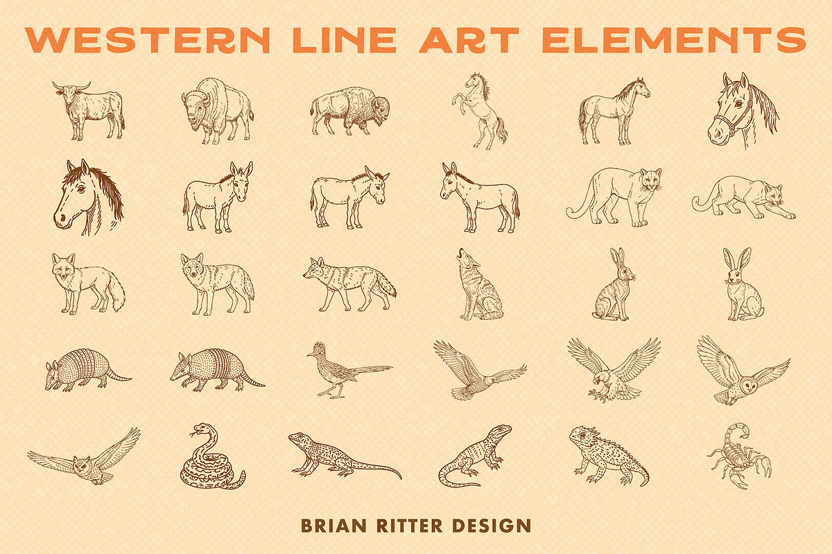 Western Line Art Elements, an Object Graphic by Brian Ritter Design (Photo 8 of 8)