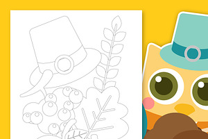 OWL-ble Gobble Coloring Pages