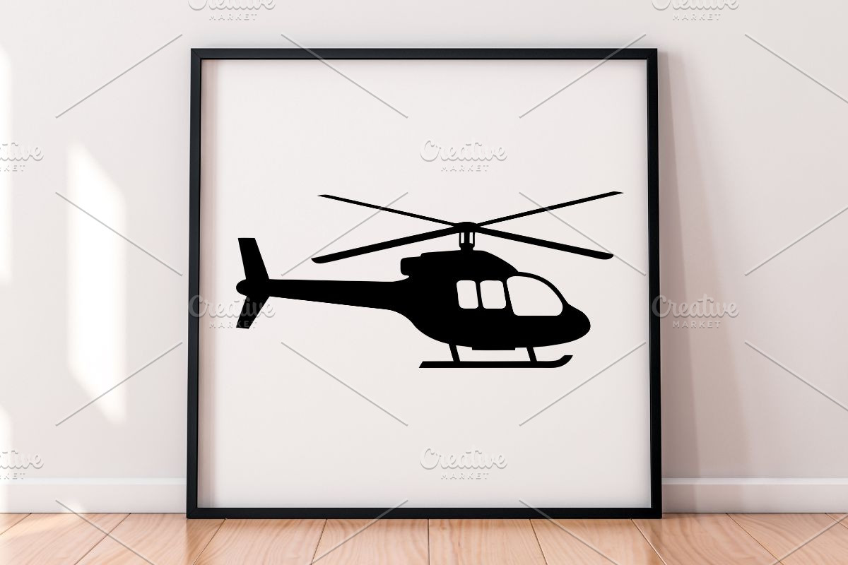 Helicopter Silhouette SVG, a Transportation Illustration by newminddesign (Photo 9 of 10)