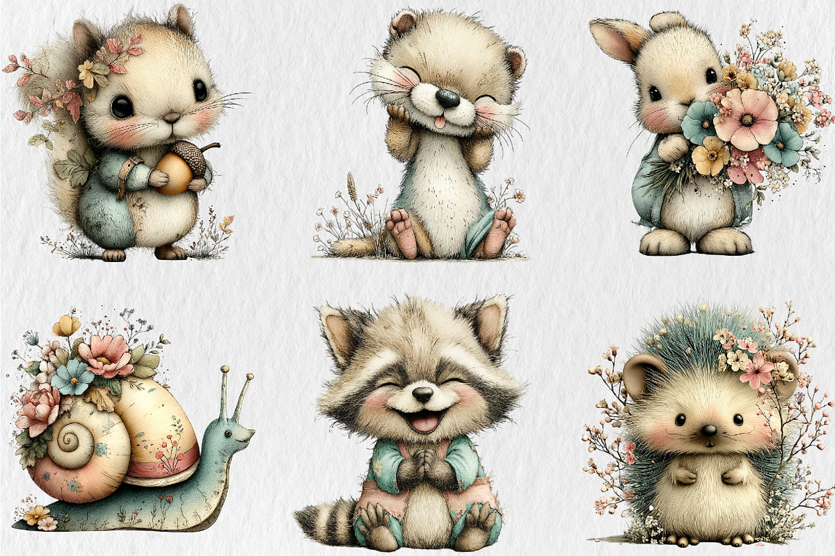 Summer Woodland Animals Clipart, a Seasonal Illustration by Rose Art (Photo 3 of 6)