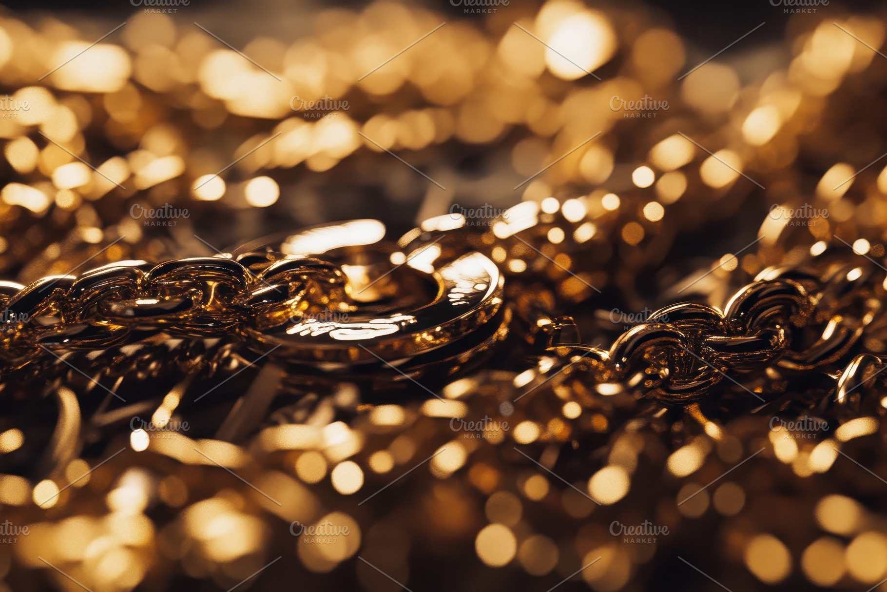 Bright gold chains beautifully arran, a Photo by Tanuart
