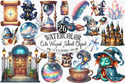 Cute Wizard School Clipart, an Illustration by Designking (Thumbnail 1 of 4)