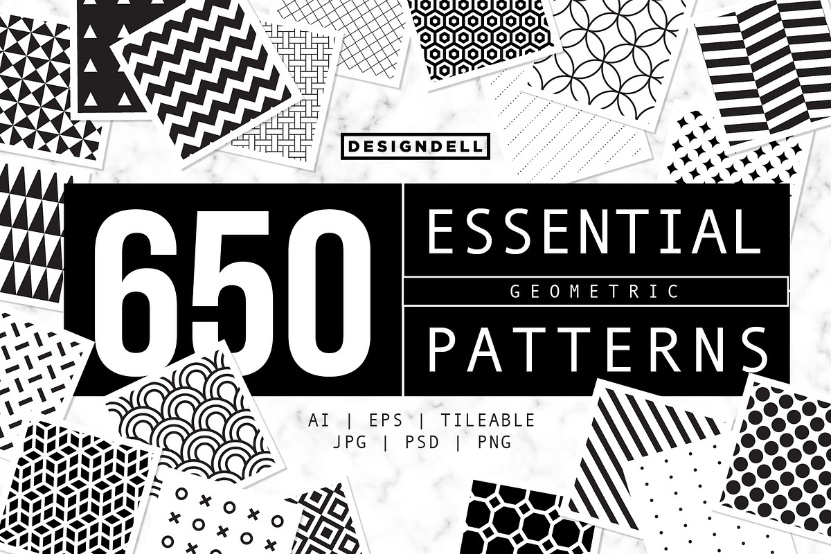 650 ESSENTIAL Vector Patterns, a Pattern Graphic by Designdell (Photo 1 of 14)